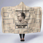 Kwame Nkrumah Hooded Blanket with Raised Fist Design and Independence Quote Ghana 1957 Tribute - African Pride