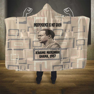Kwame Nkrumah Hooded Blanket with Raised Fist Design and Independence Quote Ghana 1957 Tribute - African Pride
