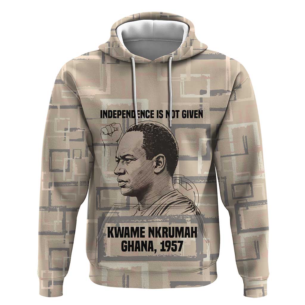 Kwame Nkrumah Hoodie with Raised Fist Design and Independence Quote Ghana 1957 Tribute - African Pride