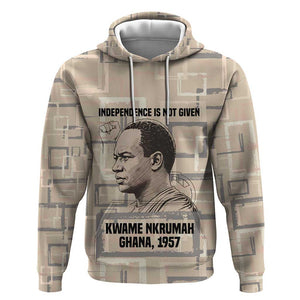 Kwame Nkrumah Hoodie with Raised Fist Design and Independence Quote Ghana 1957 Tribute - African Pride