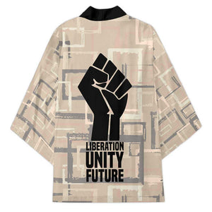 Kwame Nkrumah Kimono with Raised Fist Design and Independence Quote Ghana 1957 Tribute - African Pride