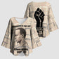 Kwame Nkrumah Kimono Sleeve Blouse with Raised Fist Design and Independence Quote Ghana 1957 Tribute - African Pride