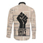 Kwame Nkrumah Long Sleeve Button Shirt with Raised Fist Design and Independence Quote Ghana 1957 Tribute - African Pride