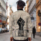 Kwame Nkrumah Long Sleeve Button Shirt with Raised Fist Design and Independence Quote Ghana 1957 Tribute - African Pride
