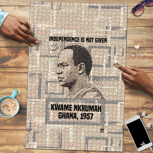 Kwame Nkrumah Puzzle with Raised Fist Design and Independence Quote Ghana 1957 Tribute - African Pride