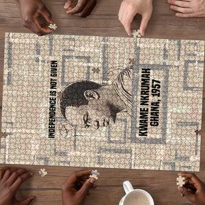Kwame Nkrumah Puzzle with Raised Fist Design and Independence Quote Ghana 1957 Tribute - African Pride