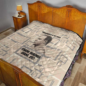 Kwame Nkrumah Quilt with Raised Fist Design and Independence Quote Ghana 1957 Tribute - African Pride