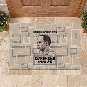 Kwame Nkrumah Rubber Doormat with Raised Fist Design and Independence Quote Ghana 1957 Tribute - African Pride