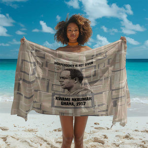 Kwame Nkrumah Sarong with Raised Fist Design and Independence Quote Ghana 1957 Tribute - African Pride