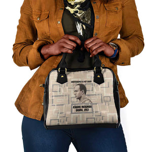 Kwame Nkrumah Shoulder Handbag with Raised Fist Design and Independence Quote Ghana 1957 Tribute - African Pride