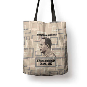 Kwame Nkrumah Tote Bag with Raised Fist Design and Independence Quote Ghana 1957 Tribute - African Pride