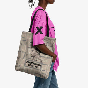 Kwame Nkrumah Tote Bag with Raised Fist Design and Independence Quote Ghana 1957 Tribute - African Pride