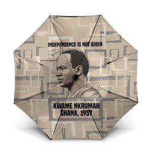 Kwame Nkrumah Umbrella with Raised Fist Design and Independence Quote Ghana 1957 Tribute - African Pride