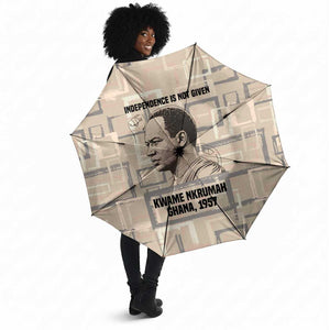 Kwame Nkrumah Umbrella with Raised Fist Design and Independence Quote Ghana 1957 Tribute - African Pride