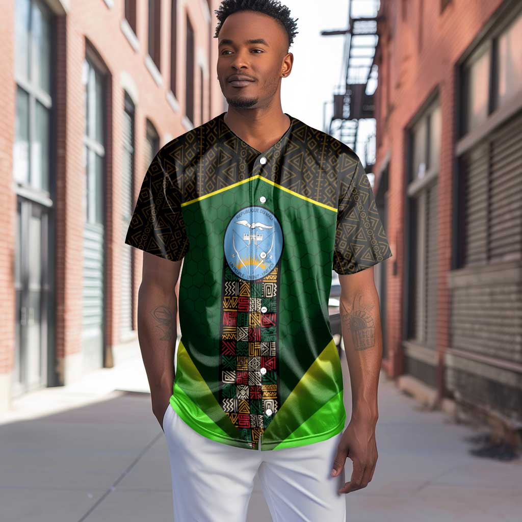 Mali Map Baseball Jersey Vulture in Gliding Flight - African Patterns Design