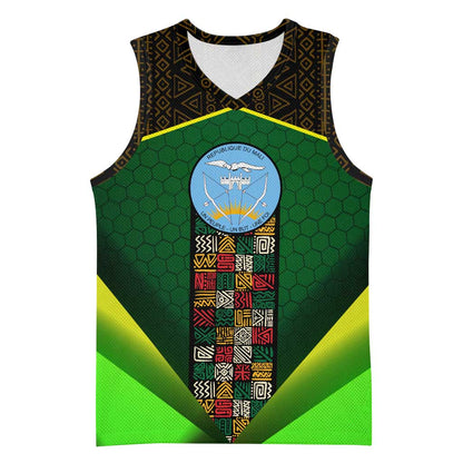 Mali Map Basketball Jersey Vulture in Gliding Flight - African Patterns Design TS04