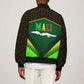 Mali Map Bomber Jacket Vulture in Gliding Flight - African Patterns Design