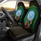 Mali Map Car Seat Cover Vulture in Gliding Flight - African Patterns Design