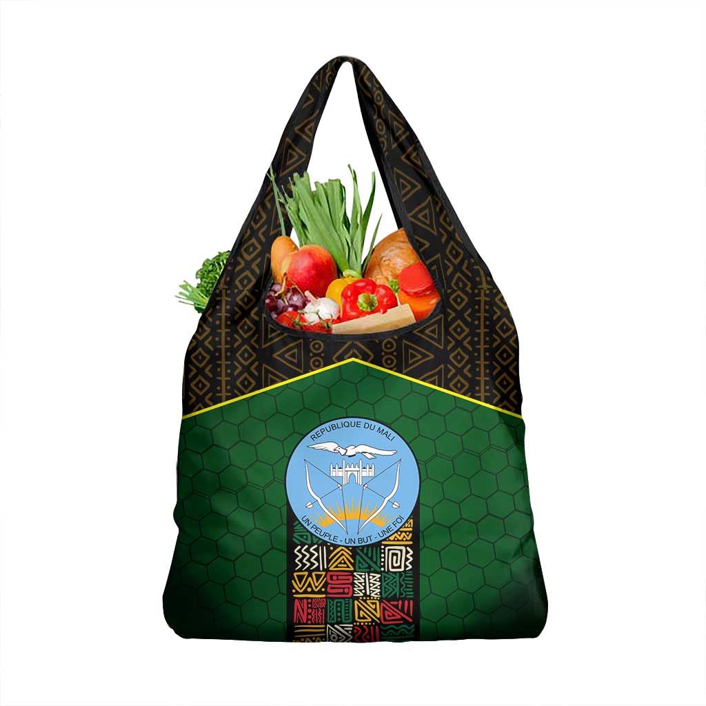 Mali Map Grocery Bag Vulture in Gliding Flight - African Patterns Design