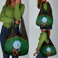 Mali Map Grocery Bag Vulture in Gliding Flight - African Patterns Design