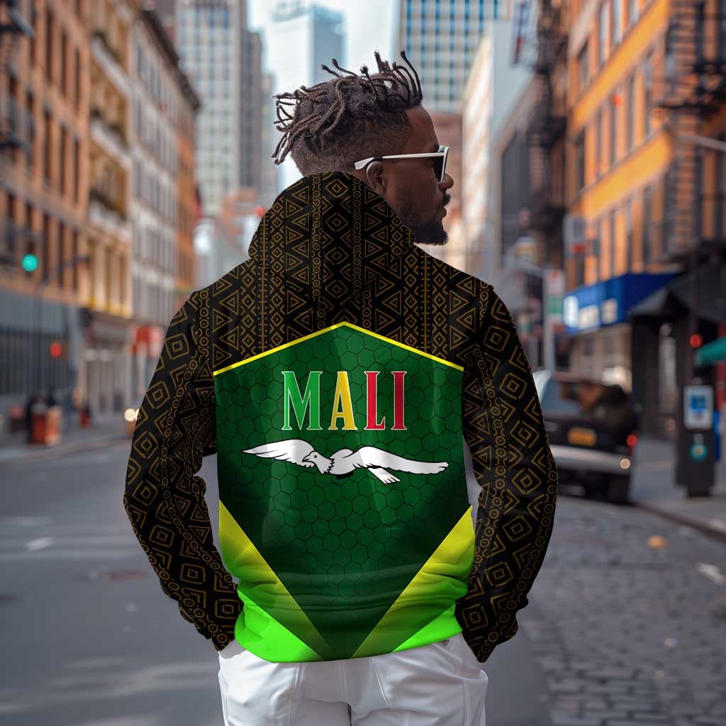 Mali Map Hoodie Vulture in Gliding Flight - African Patterns Design