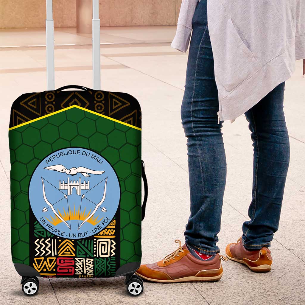 Mali Map Luggage Cover Vulture in Gliding Flight - African Patterns Design