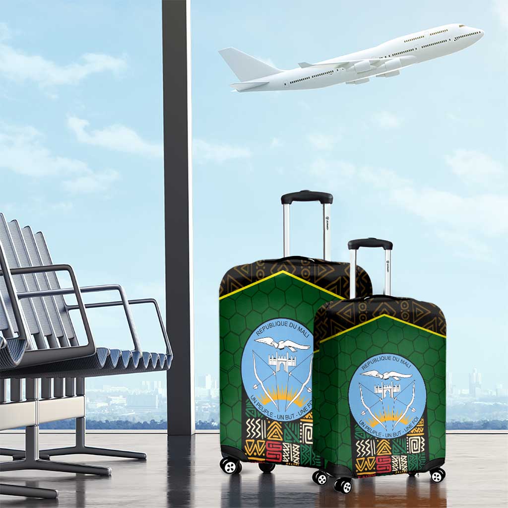 Mali Map Luggage Cover Vulture in Gliding Flight - African Patterns Design