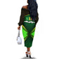 Mali Map Off The Shoulder Long Sleeve Dress Vulture in Gliding Flight - African Patterns Design