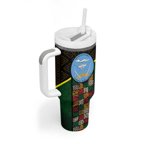 Mali Map Tumbler With Handle Vulture in Gliding Flight - African Patterns Design
