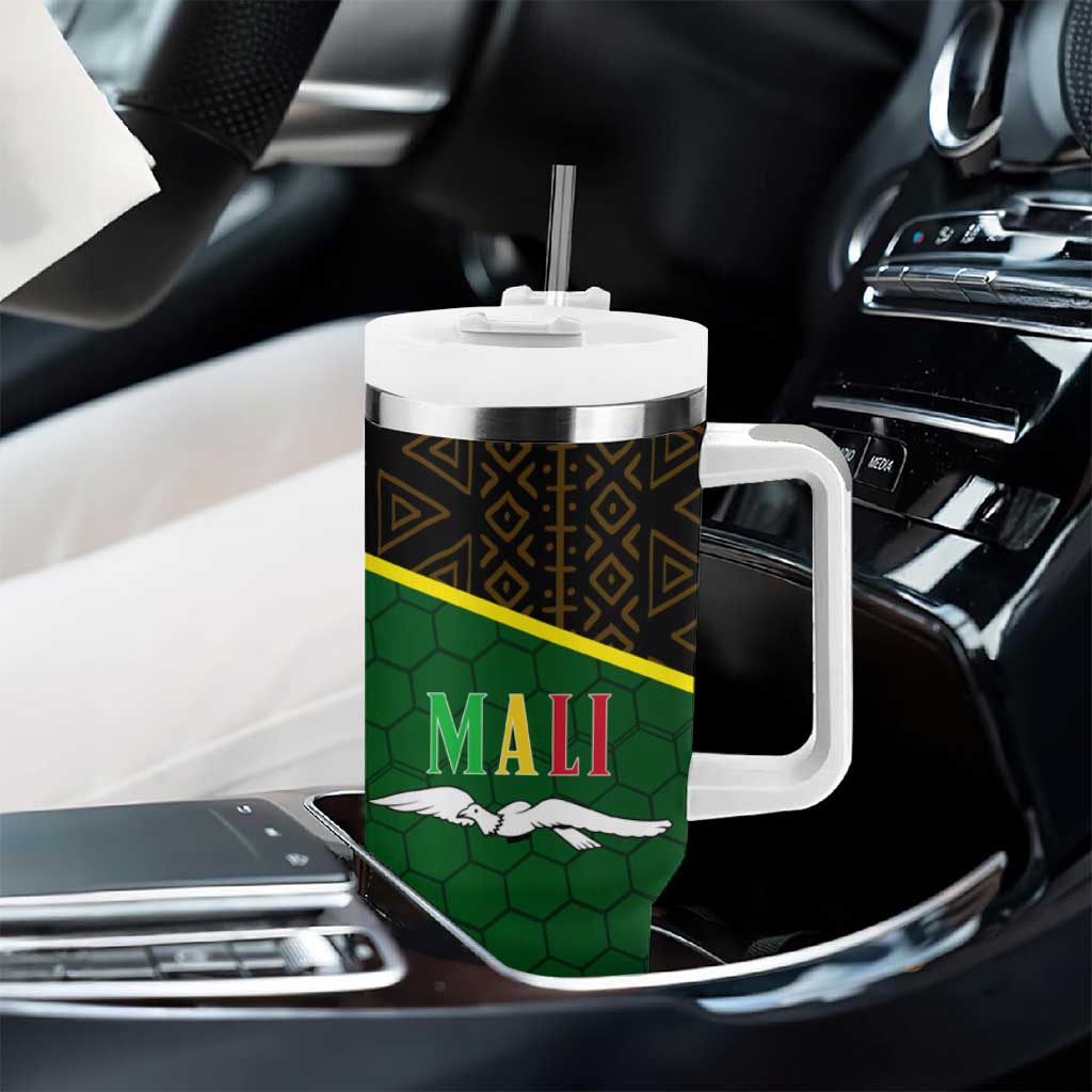 Mali Map Tumbler With Handle Vulture in Gliding Flight - African Patterns Design