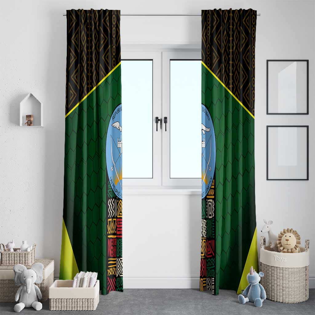 Mali Map Window Curtain Vulture in Gliding Flight - African Patterns Design