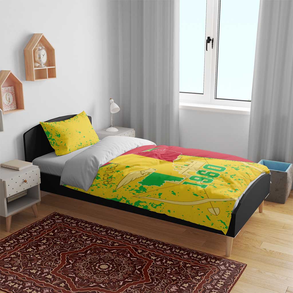 Mali in My Heart Bedding Set Map with National Flag Colors