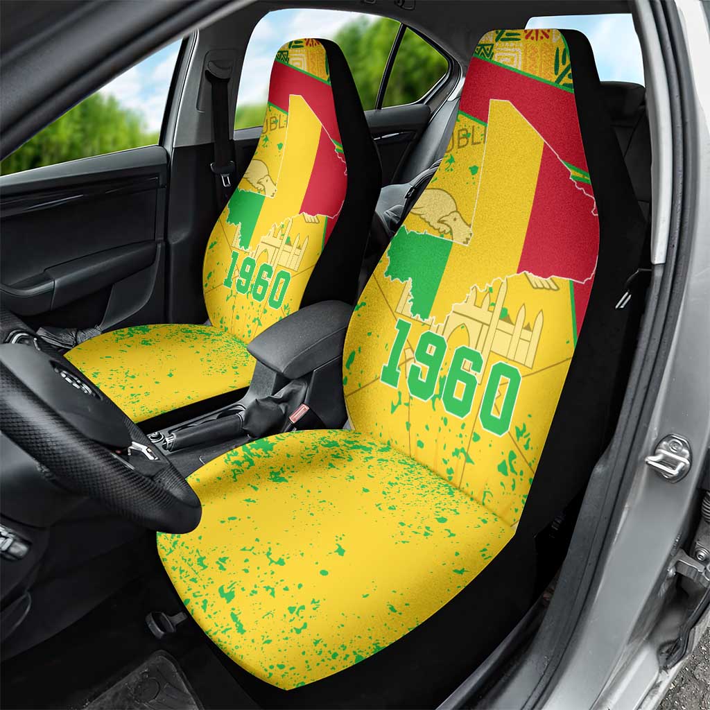 Mali in My Heart Car Seat Cover Map with National Flag Colors