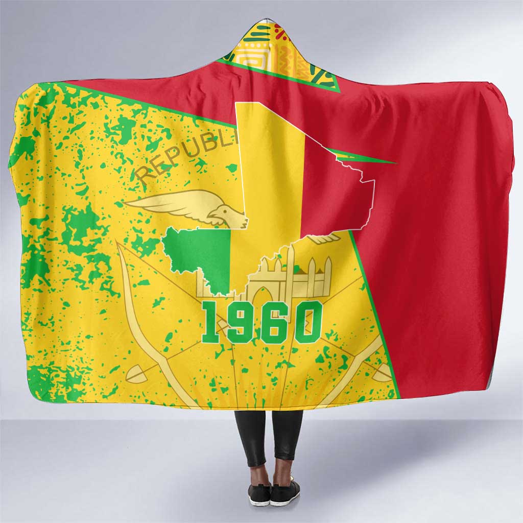 Mali in My Heart Hooded Blanket Map with National Flag Colors