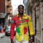 Mali in My Heart Long Sleeve Button Shirt Map with National Flag Colors