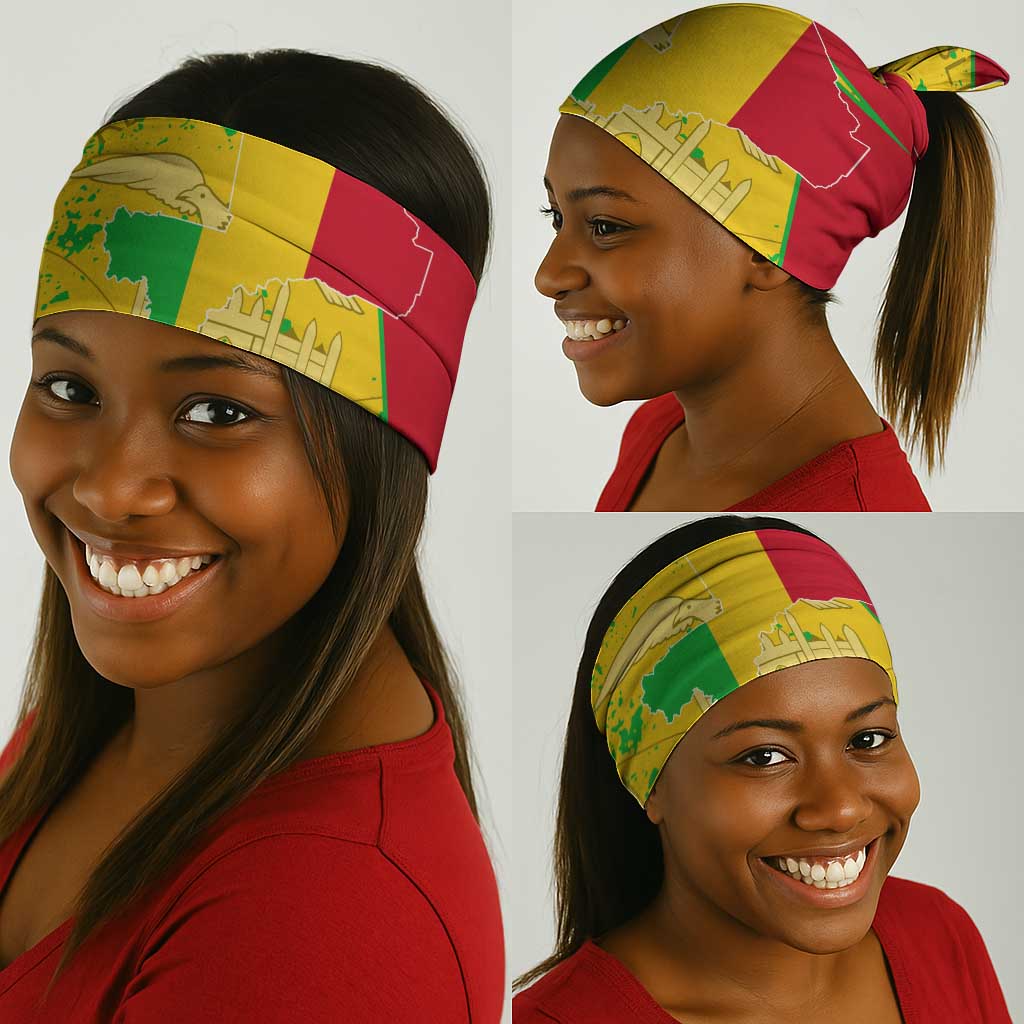 Mali in My Heart Neck Gaiter Map National Flag Colors TS04