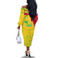 Mali in My Heart Off The Shoulder Long Sleeve Dress Map with National Flag Colors