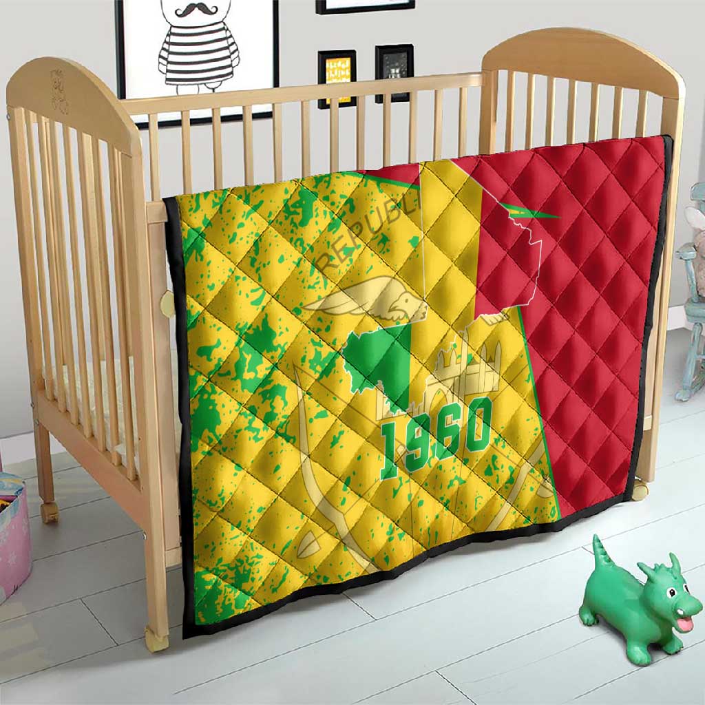 Mali in My Heart Quilt Map with National Flag Colors