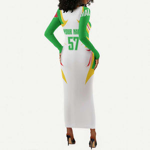 Mali Les Aigles Football Long Sleeve Bodycon Dress Eagles Sporty Style TS04