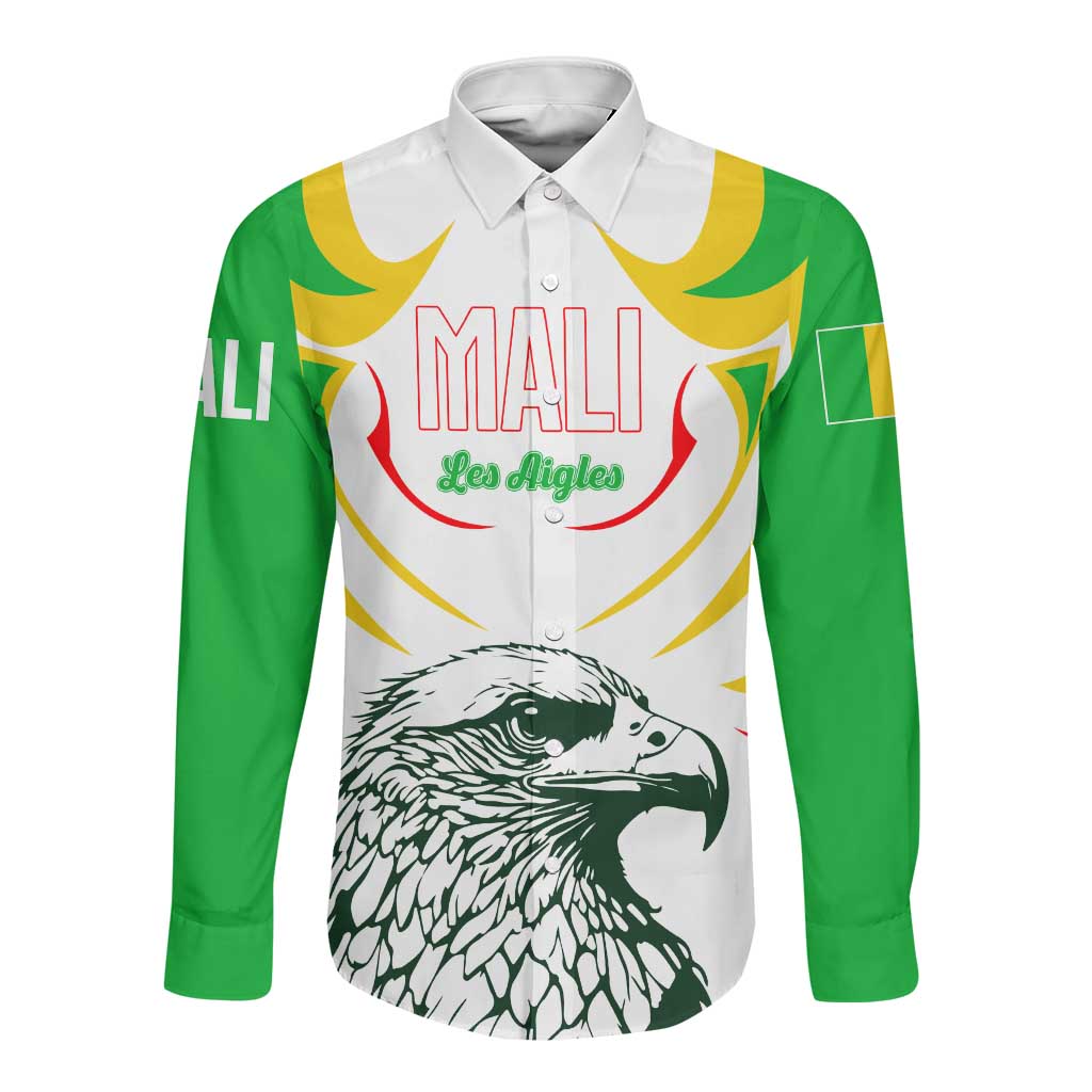 Mali Les Aigles Football Long Sleeve Button Shirt Eagles Sporty Style