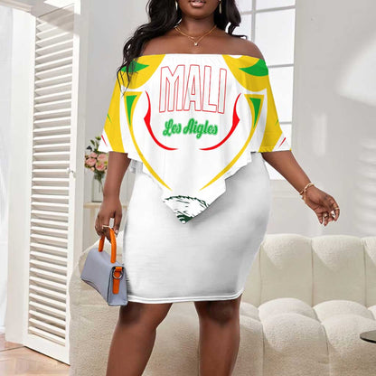 Mali Les Aigles Football Off Shoulder Short Dress Eagles Sporty Style
