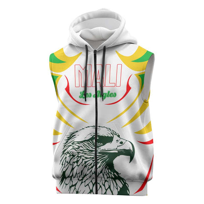 Mali Les Aigles Football Sleeveless Zip Hoodie Eagles Sporty Style - African Pride