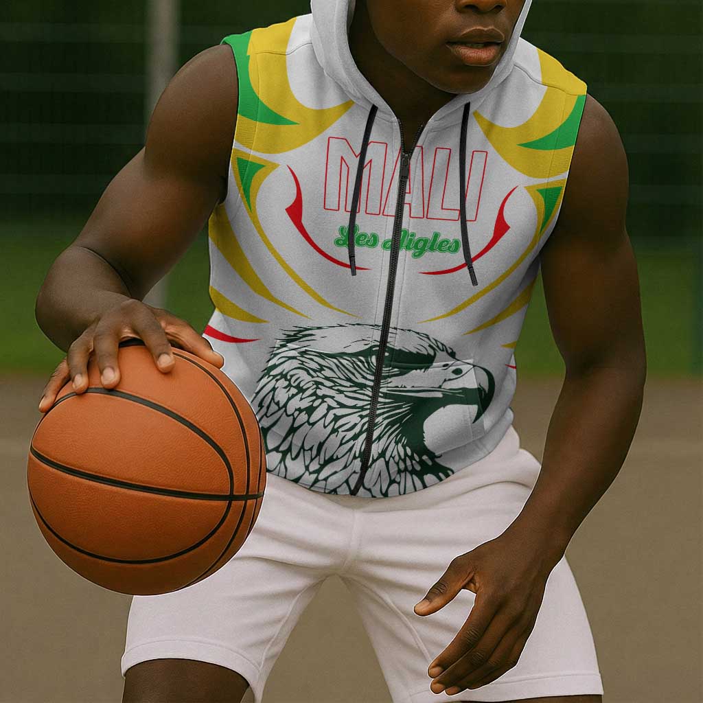 Mali Les Aigles Football Sleeveless Zip Hoodie Eagles Sporty Style - African Pride