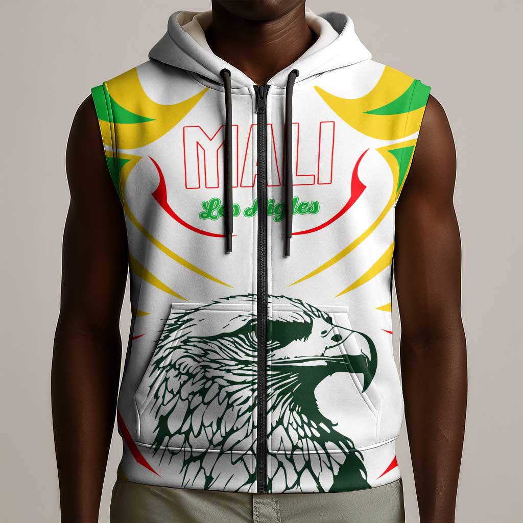 Mali Les Aigles Football Sleeveless Zip Hoodie Eagles Sporty Style - African Pride