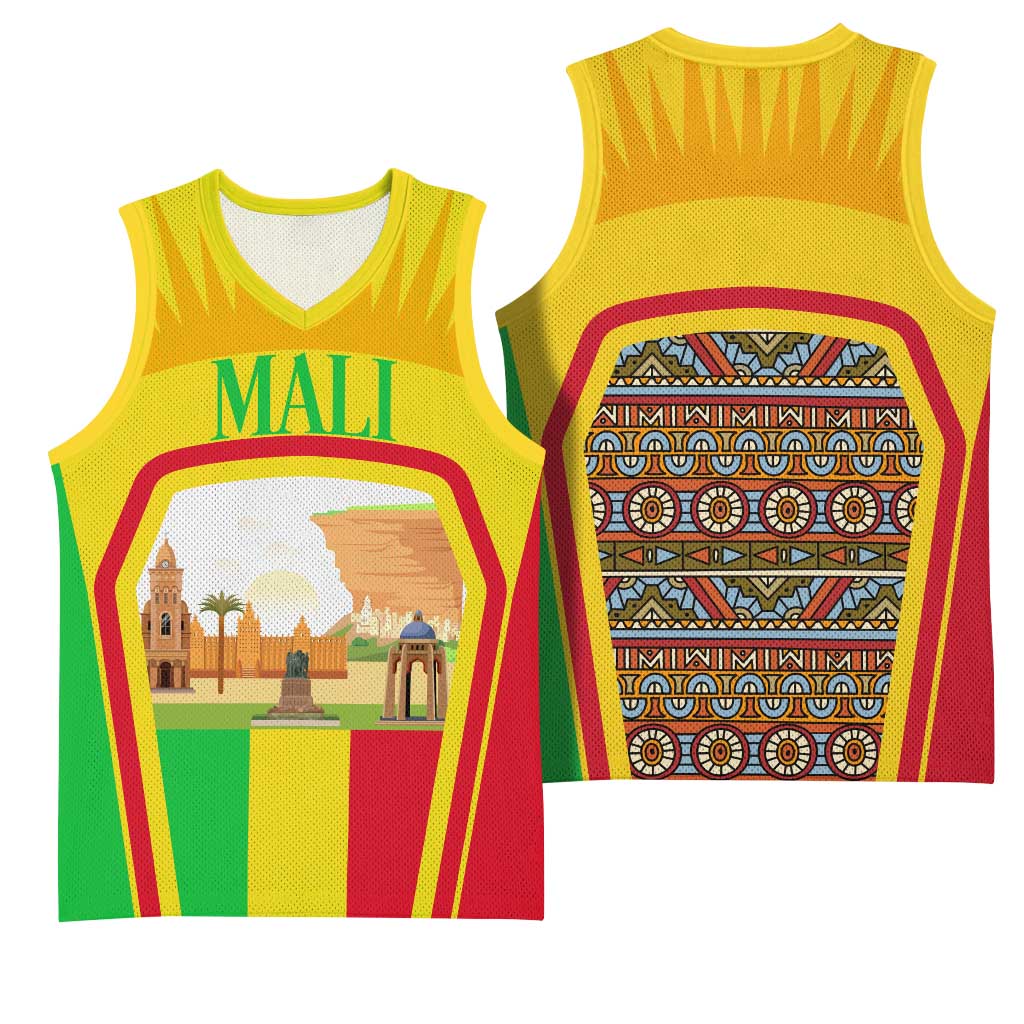 I Love Mali Basketball Jersey Famous Tourist Destinations TS04