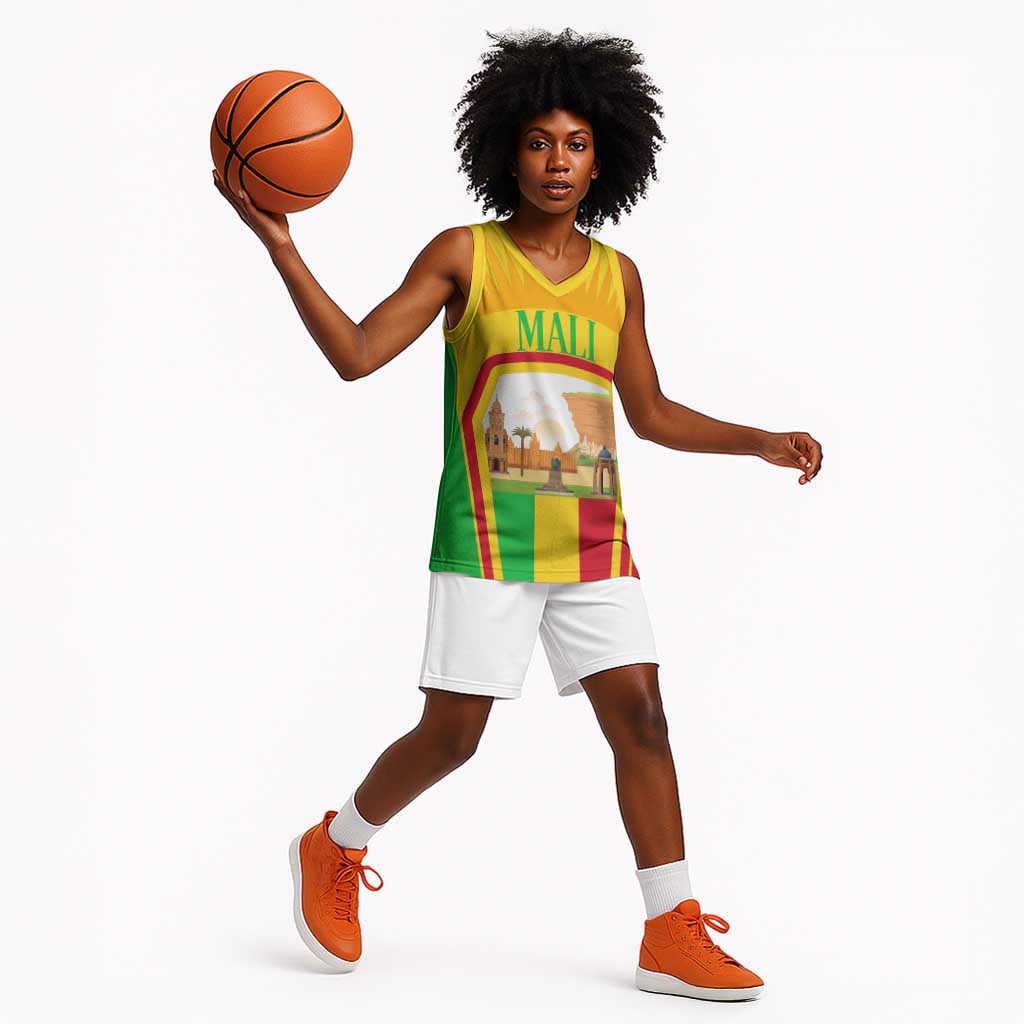 I Love Mali Basketball Jersey Famous Tourist Destinations TS04