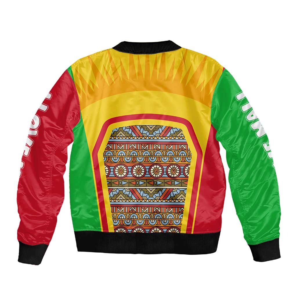 I Love Mali Sleeve Zip Bomber Jacket Famous Tourist Destinations