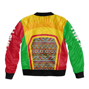 I Love Mali Sleeve Zip Bomber Jacket Famous Tourist Destinations