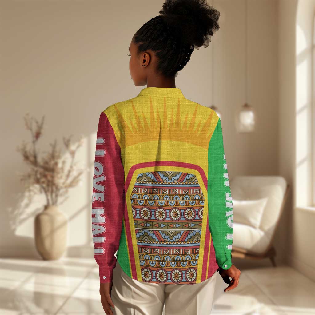I Love Mali Women Casual Shirt Famous Tourist Destinations