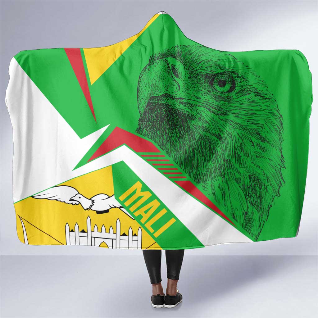 Mali Vulture Eagles Hooded Blanket African Pattern Flag Color